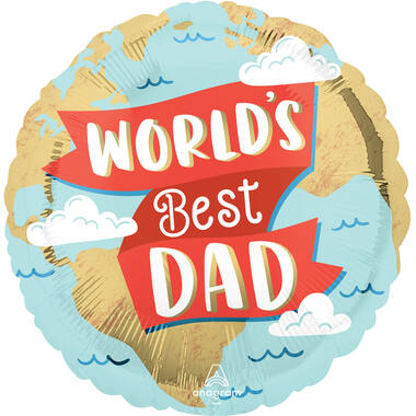 Foil Balloon - "WORLD'S Best DAD" - 45 cm